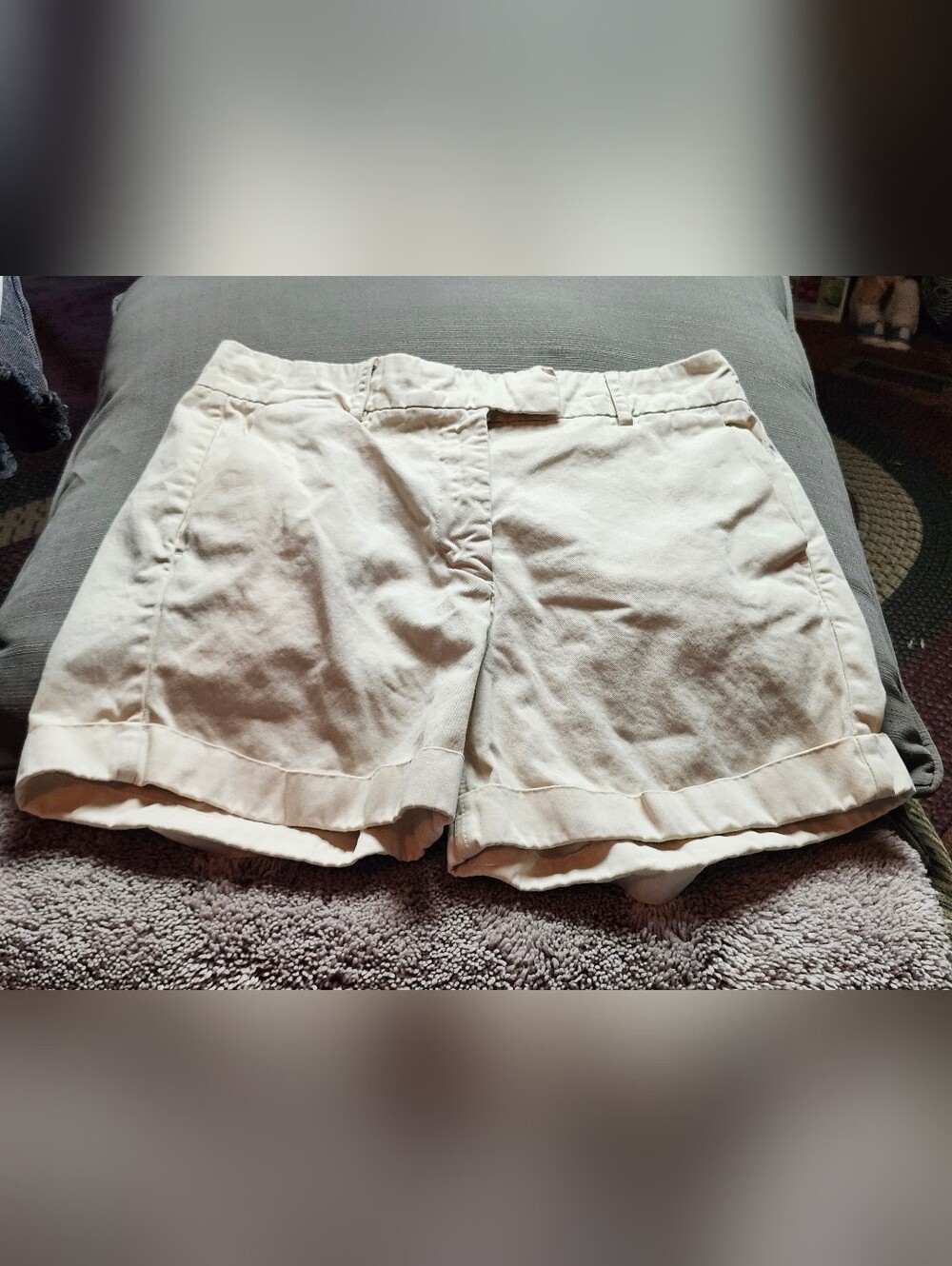 Women's J. Crew Chino Cream Casual Rolled-Hem Shorts